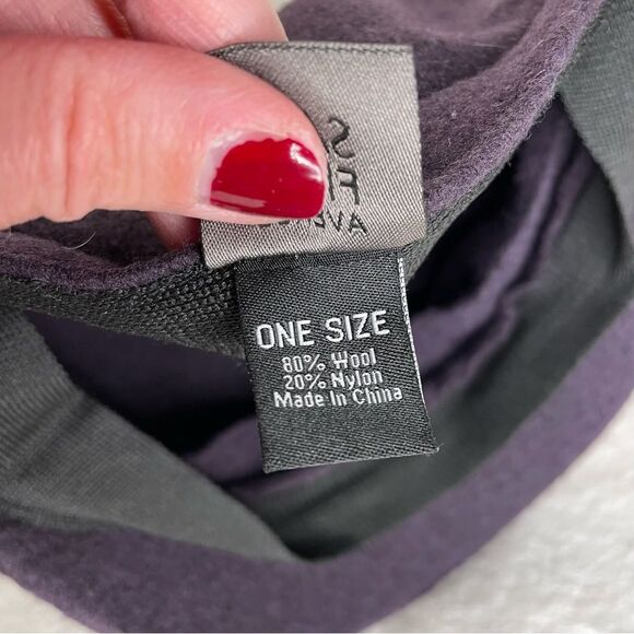 Saks Fifth Avenue Hat Newsboy Baseball Cap Wool Blend Timeless Design Purple - Picture 6 of 10